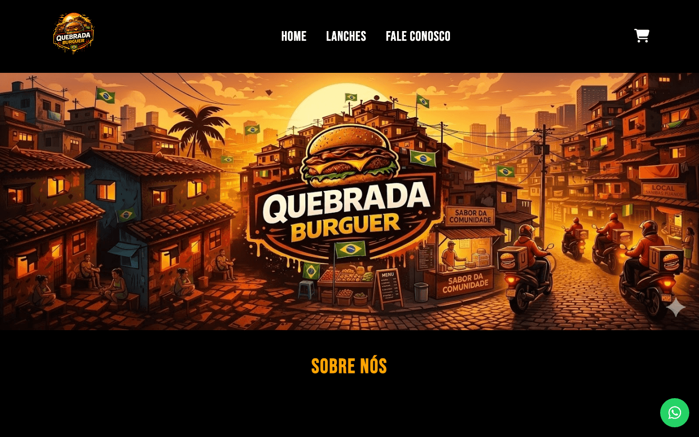 Página inicial do Quebrada Burguer